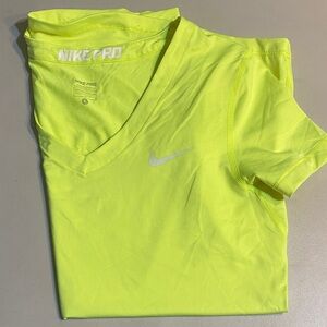 Nike Neon Yellow Dri-FIT V-Neck Performance Tee